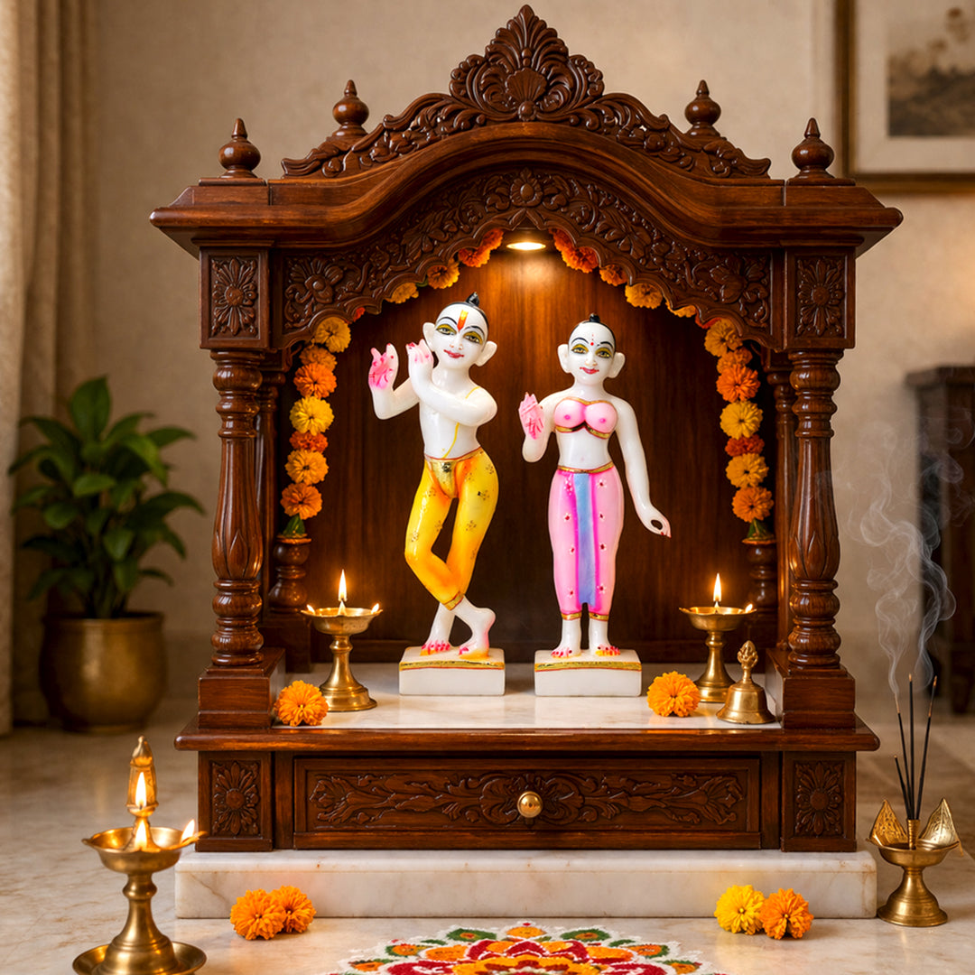 Divine Duo of Bliss – Radha Krishna Marble Artistry