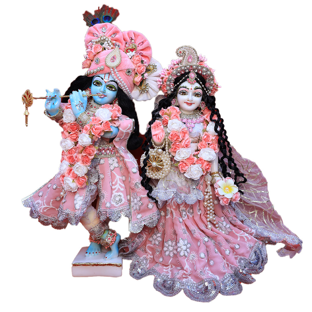 Eternal Blossom β Royal Radha Krishna in Pink Divine Attire