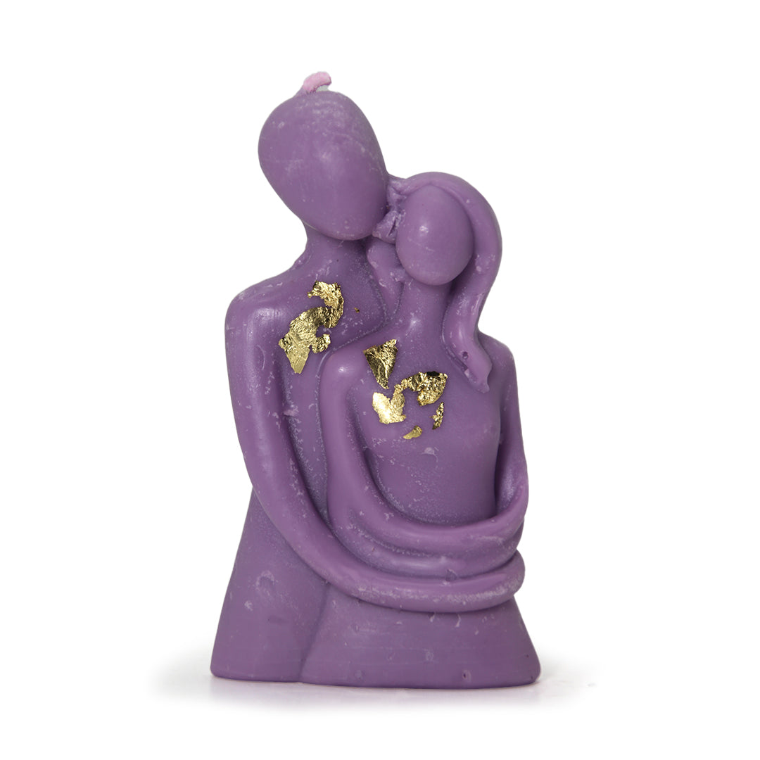 artkart Elegant Earthen Beauty Couple Candles - Front View of Lavender color artkart Elegant Earthen Beauty Couple Candles