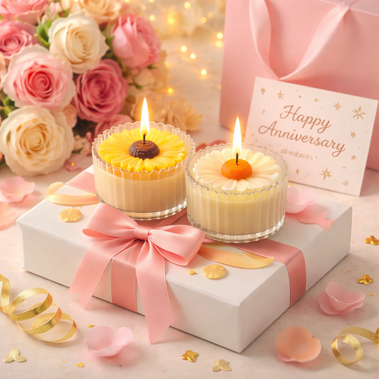Royal Daisy scented candle combo