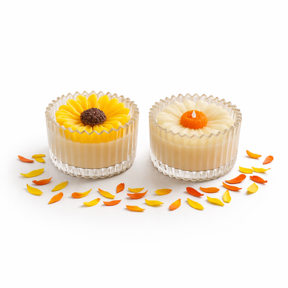 Royal Daisy scented candle combo