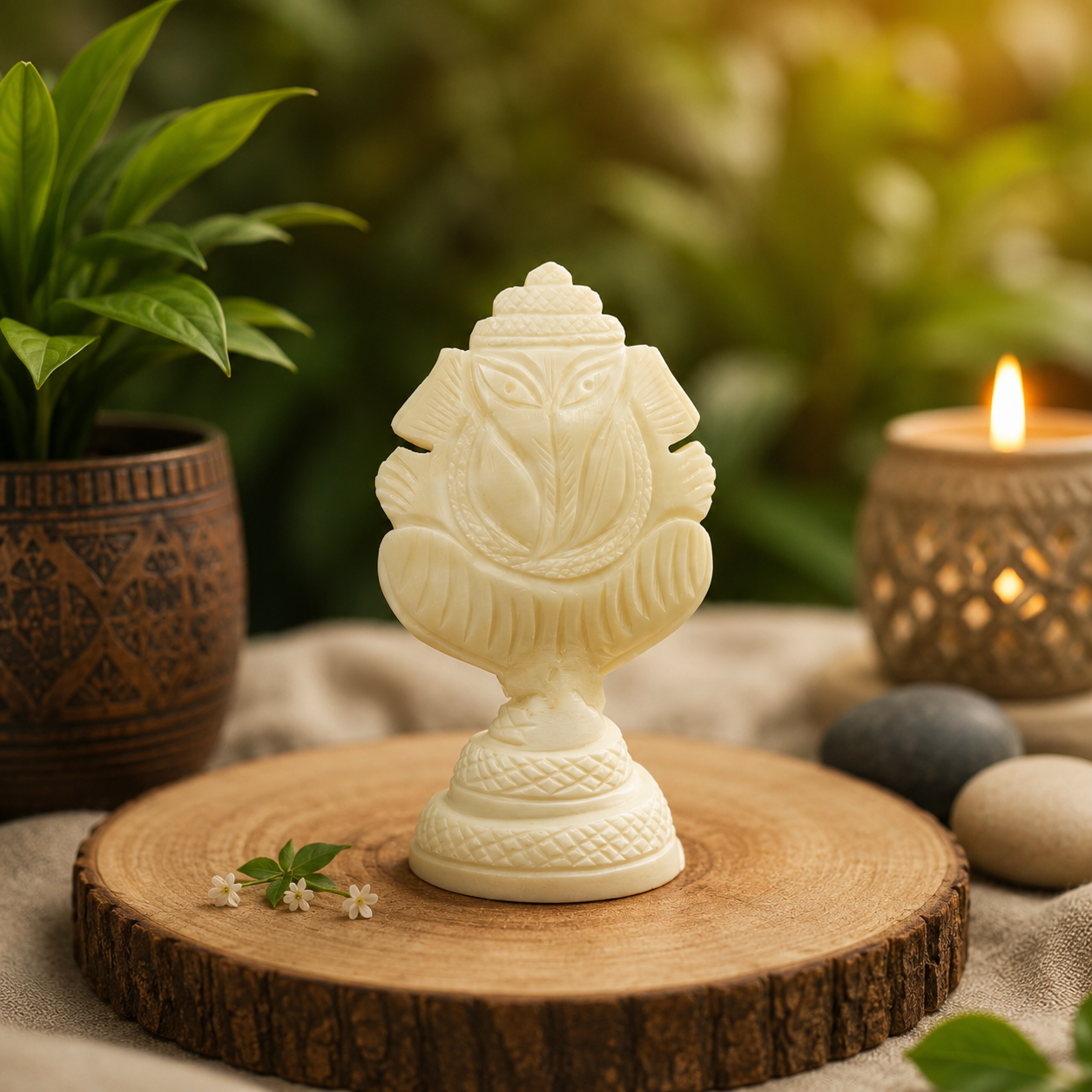 Handcrafted Conch Shell Showpiece | Traditional Bengali Shankha Art | Spiritual Home Décor & Puja Decoration I Sacred Shankh