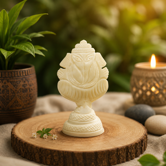 Handcrafted Conch Shell Showpiece | Traditional Bengali Shankha Art | Spiritual Home Décor & Puja Decoration I Sacred Shankh