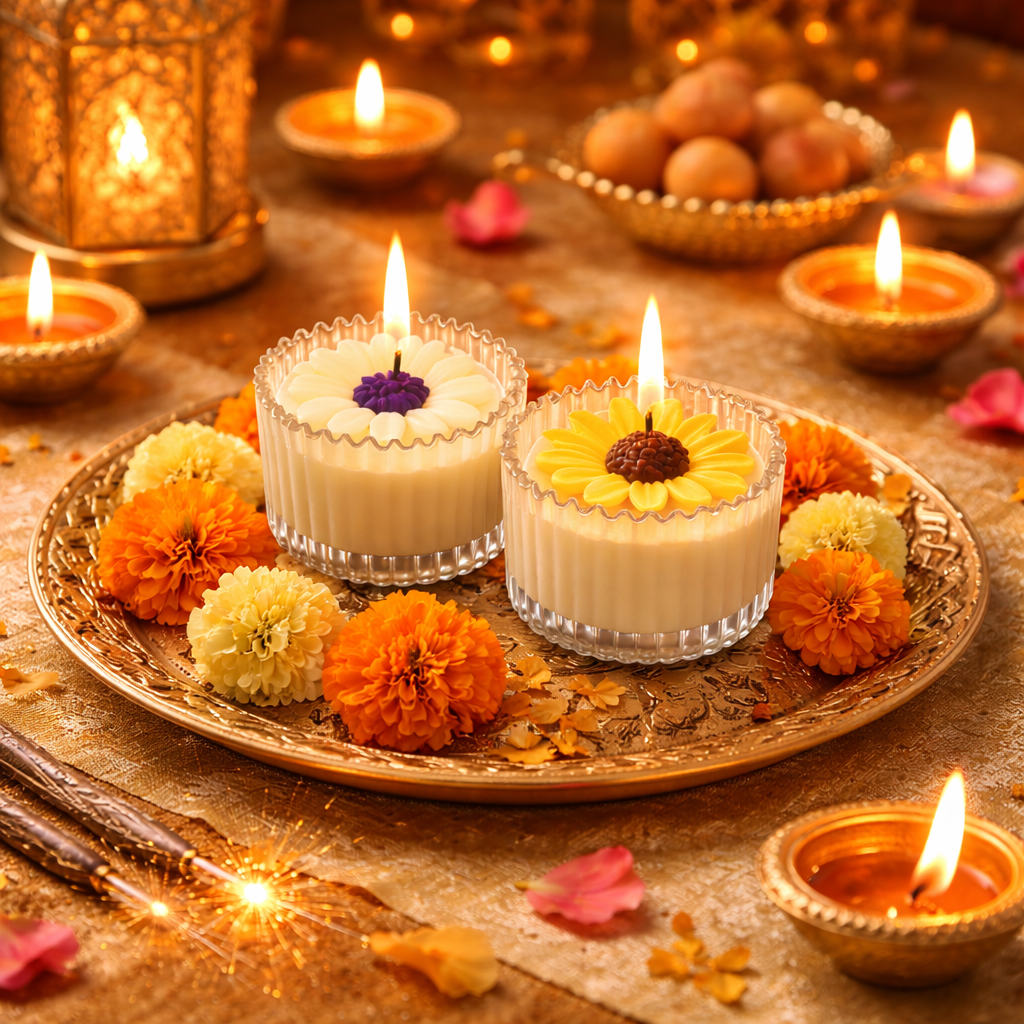 Royal Daisy scented candle combo