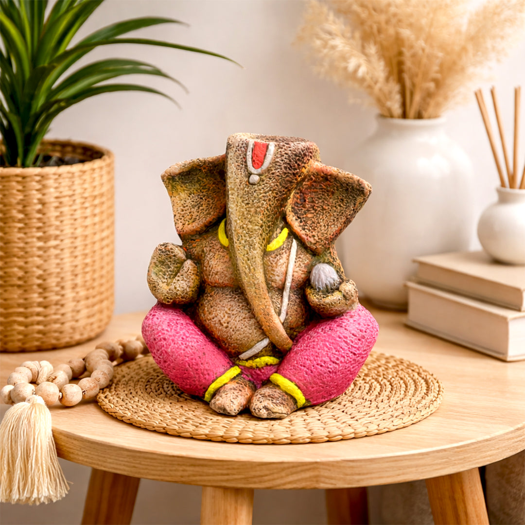 Handcrafted Terracotta Lord Ganesha Idol | Decorative Vastu Showpiece | Home Temple & Office Decor | Spiritual Gift for Housewarming, Diwali & Festivals