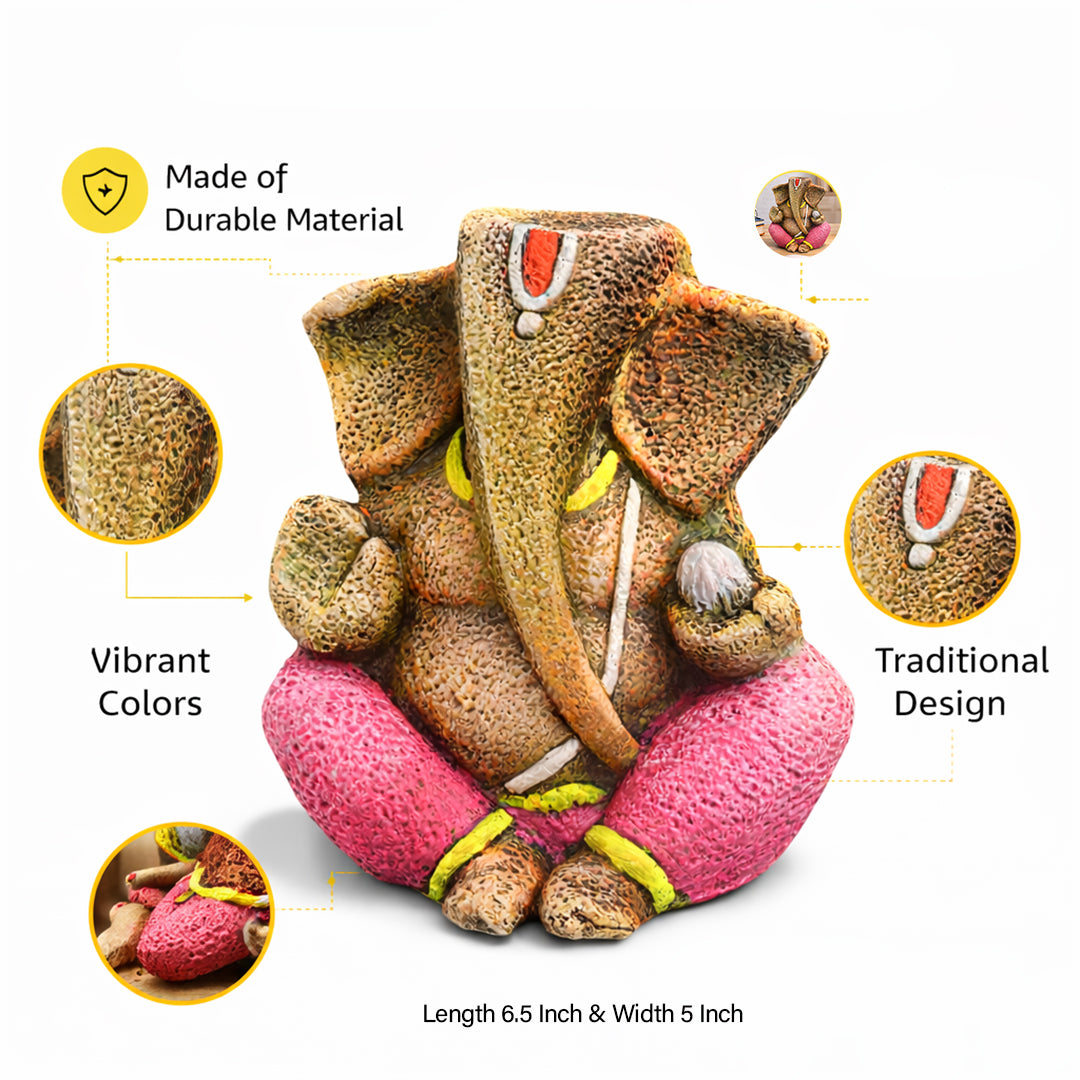 Handcrafted Terracotta Lord Ganesha Idol | Decorative Vastu Showpiece | Home Temple & Office Decor | Spiritual Gift for Housewarming, Diwali & Festivals
