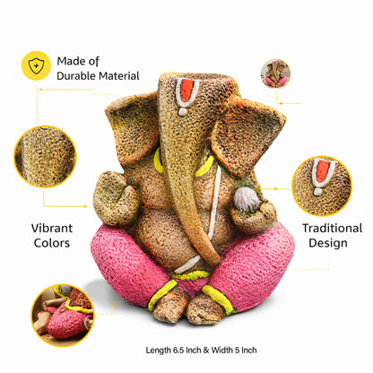 Handcrafted Terracotta Lord Ganesha Idol | Decorative Vastu Showpiece | Home Temple & Office Decor | Spiritual Gift for Housewarming, Diwali & Festivals