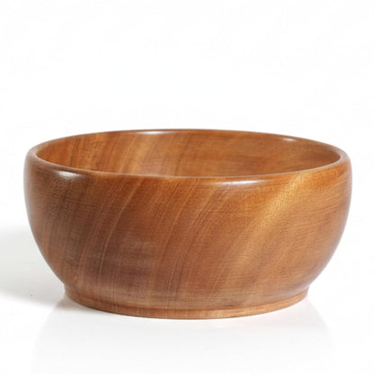 Premium Mahogany Wooden Bowl (6 Inch) – Food Safe Salad & Fruit Bowl for Dining Table