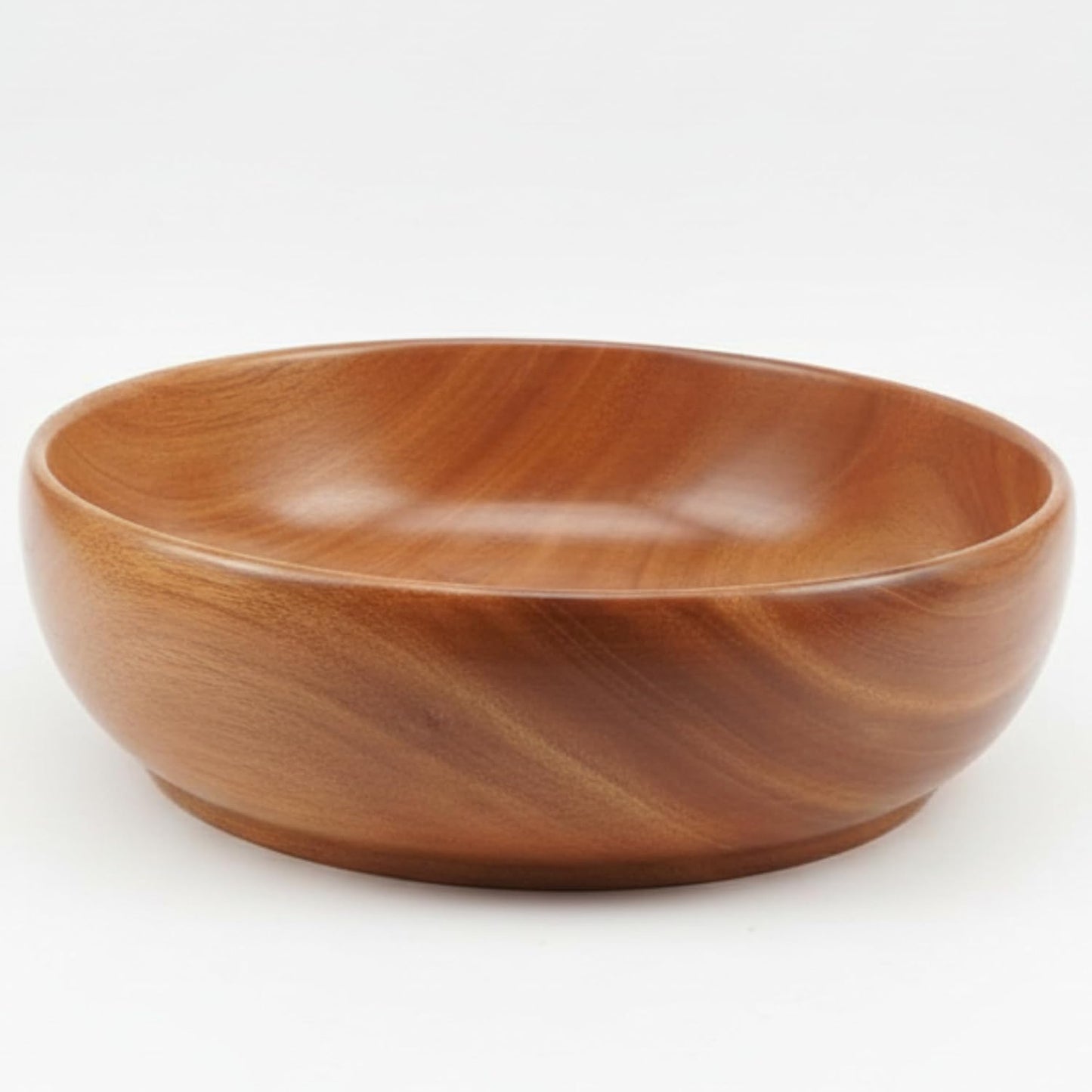 Premium Mahogany Wooden Bowl (9 Inch) | Large Centerpiece for Fruits, Salad & Face Ice Dipping