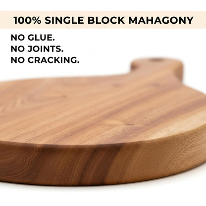 Wooden Chopping Board Set (Pack of 3) with stand| Small, Medium & Large Single Block Mahogany Boards I Chop Champ