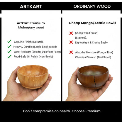 Premium Mahogany Wood Small Bowl (4 Inch)