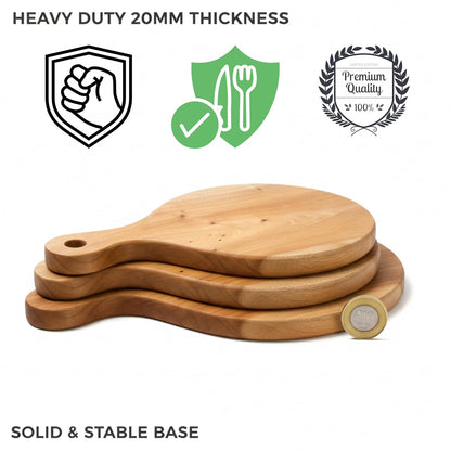 Wooden Chopping Board Set (Pack of 3) with stand| Small, Medium & Large Single Block Mahogany Boards I Chop Champ