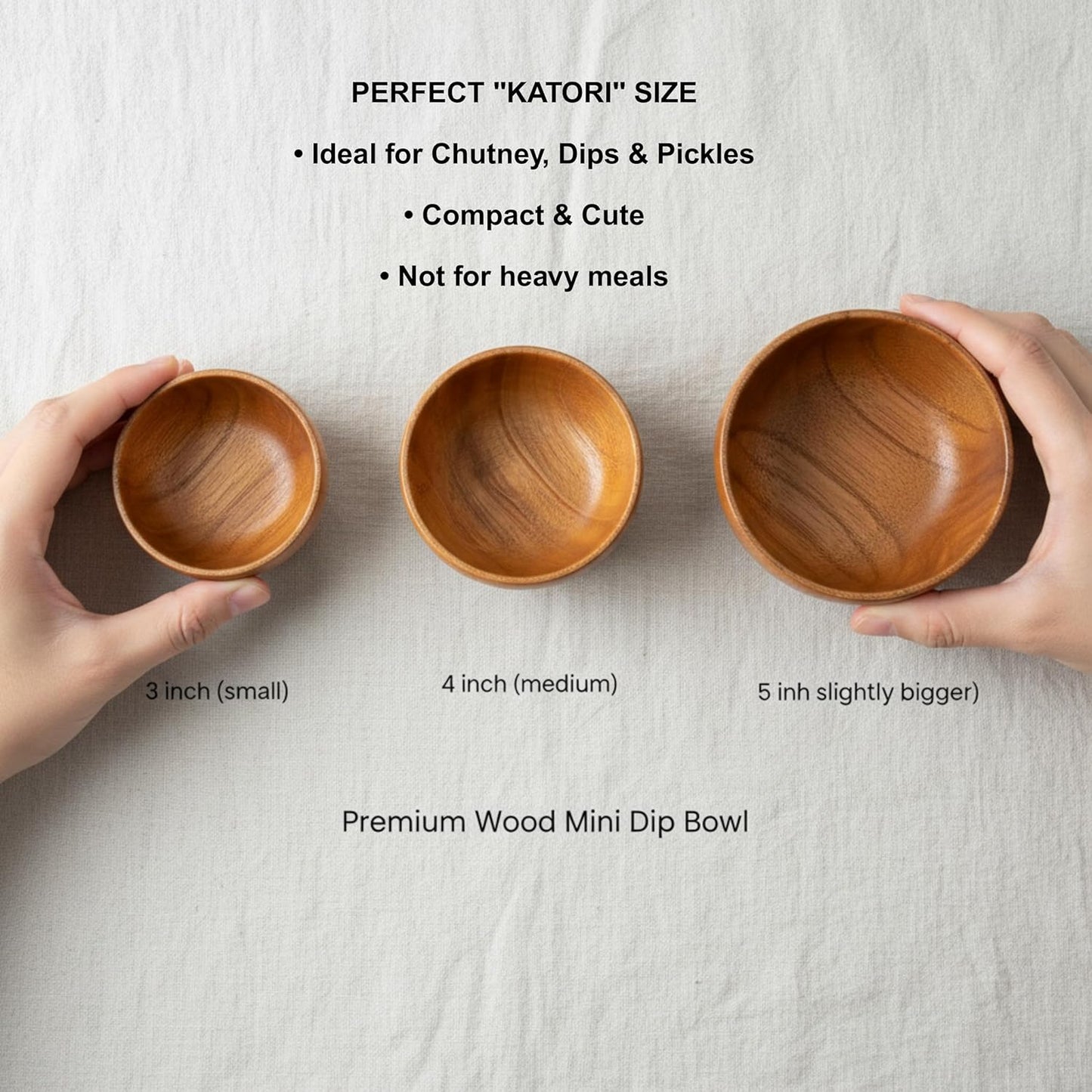 Premium Mahogany Wood Small Bowl (4 Inch)