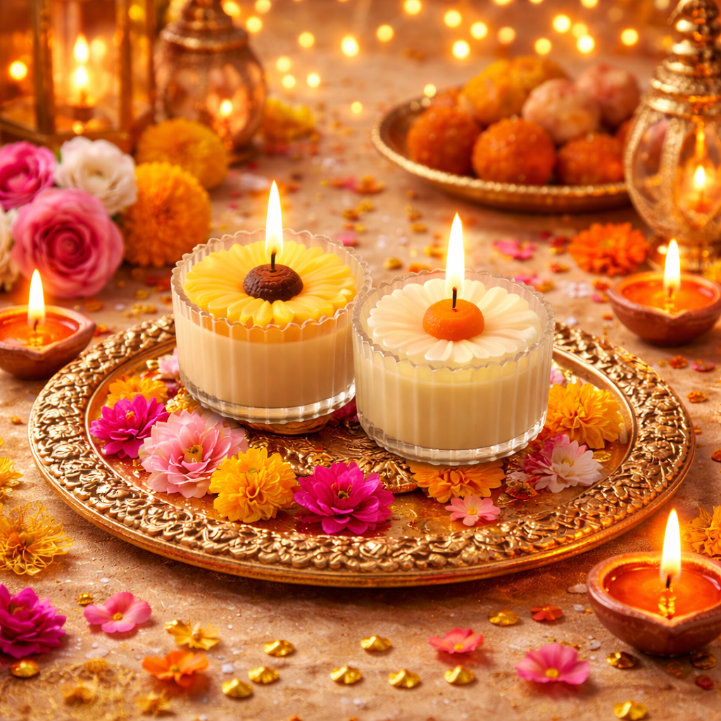Royal Daisy scented candle combo