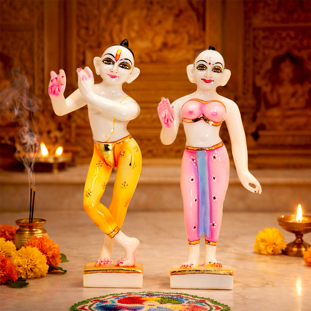Divine Duo of Bliss – Radha Krishna Marble Artistry