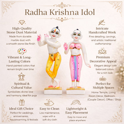 Divine Duo of Bliss – Radha Krishna Marble Artistry