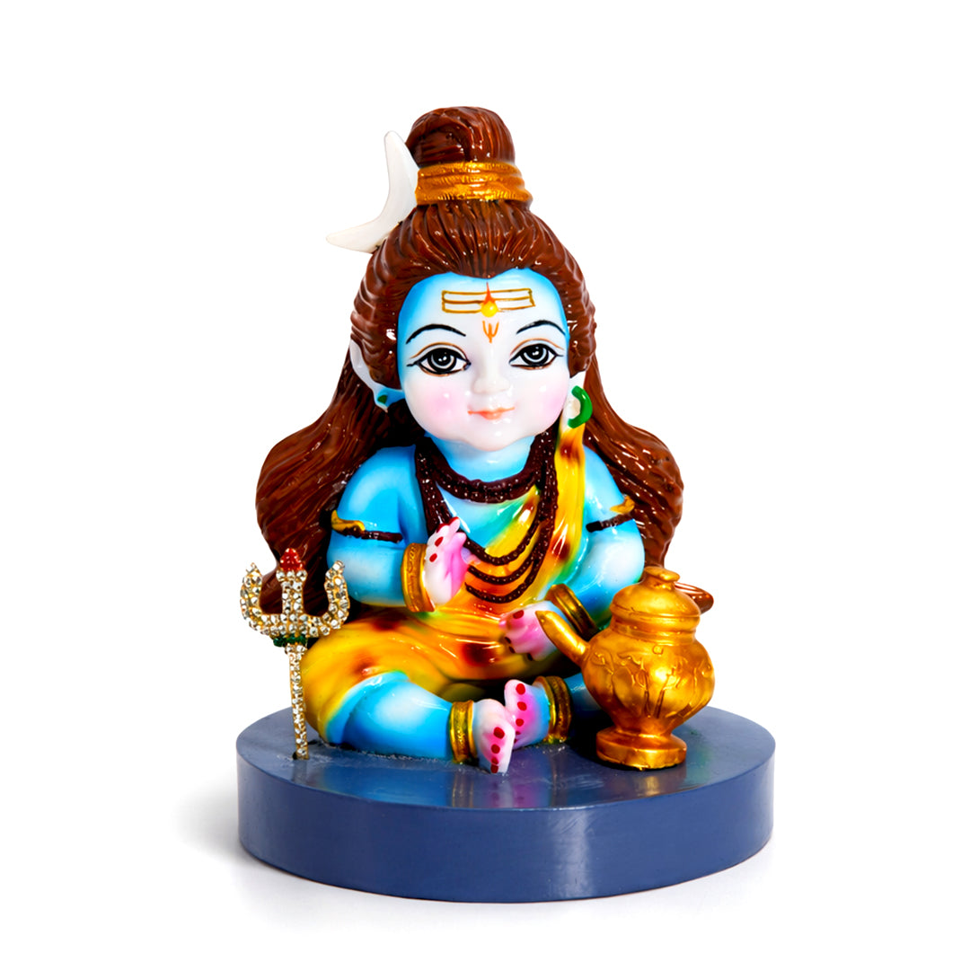 Bal Shiv – The Adorable Form of Mahadev in  Blue Marble Elegance