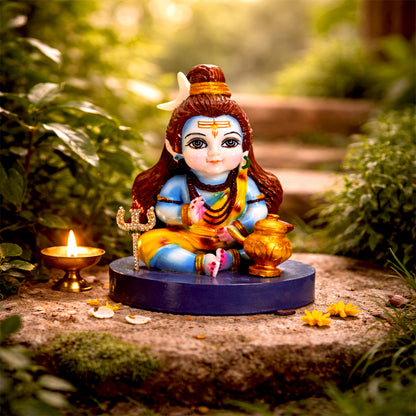 Bal Shiv – The Adorable Form of Mahadev in  Blue Marble Elegance