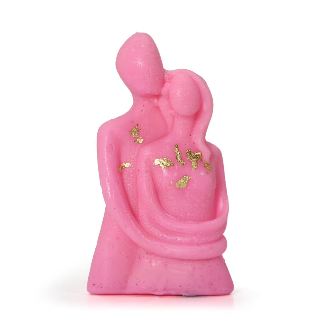 artkart Elegant Earthen Beauty Couple Candles - Front View of Pink Color artkart Elegant Earthen Beauty Couple Candles 