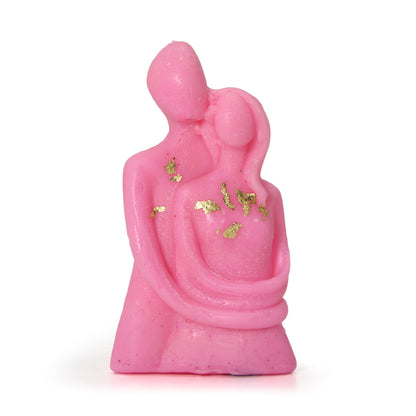 artkart Elegant Earthen Beauty Couple Candles - Front View of Pink Color artkart Elegant Earthen Beauty Couple Candles 