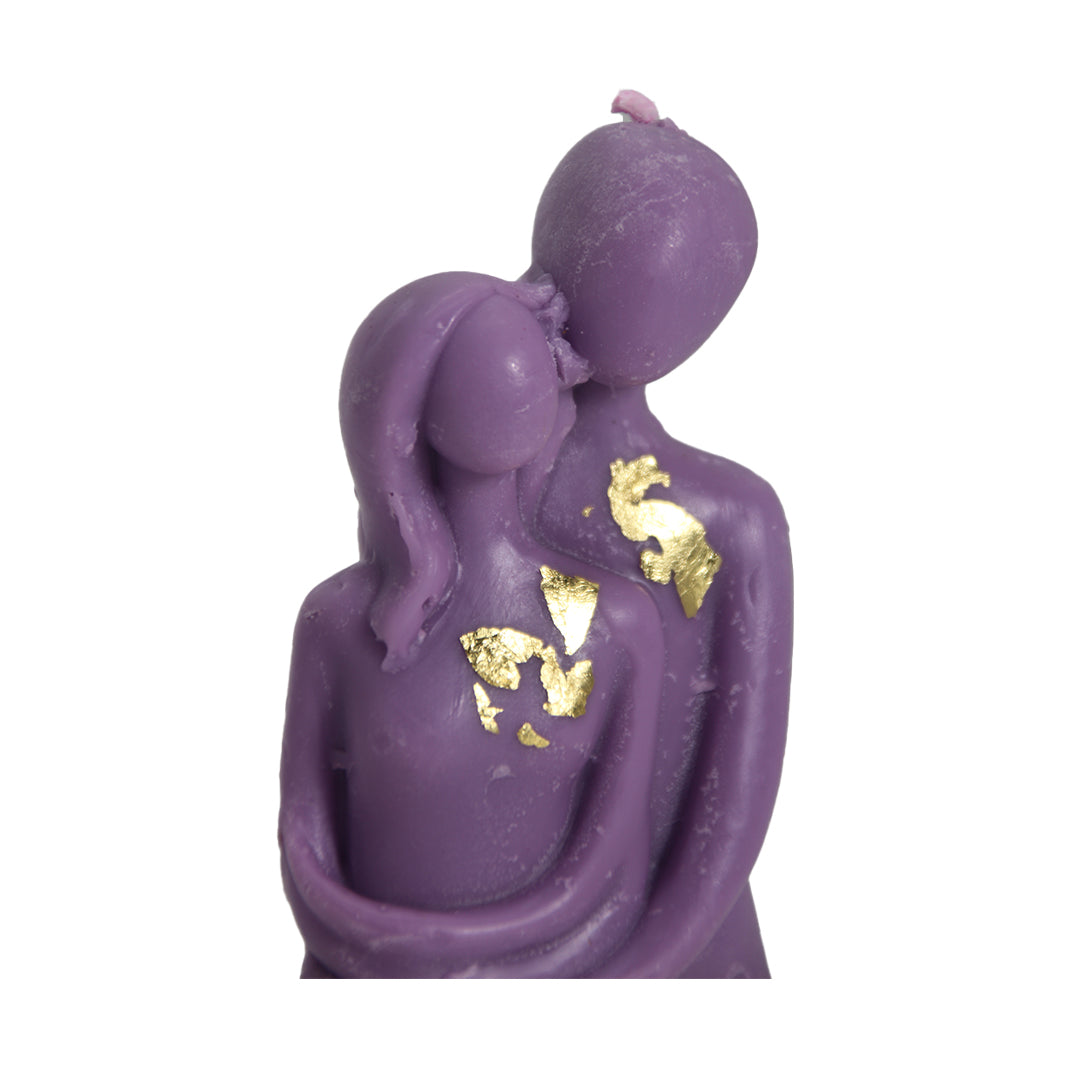 artkart Elegant Earthen Beauty Couple Candles - Front View of Lavender color artkart Elegant Earthen Beauty Couple Candles