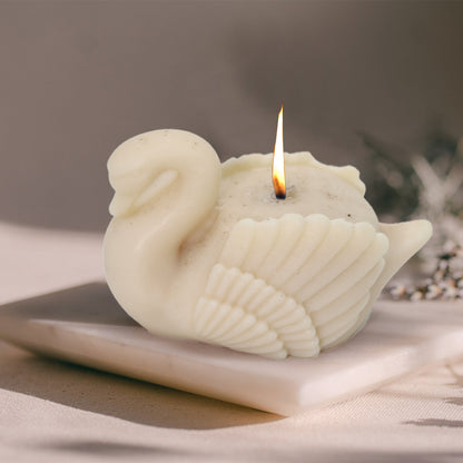 artkart Elegant Earthen Beauty Graceful Swan Candles - Lifestyle Image of White Color artkart Elegant Earthen Beauty Graceful Swan Candles