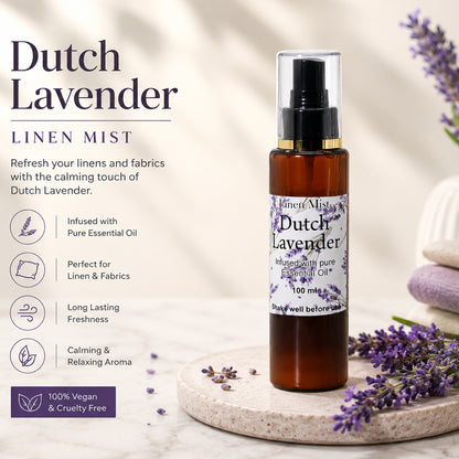 Elegant Earthen Essential Oil Dutch Lavender Linen Mist