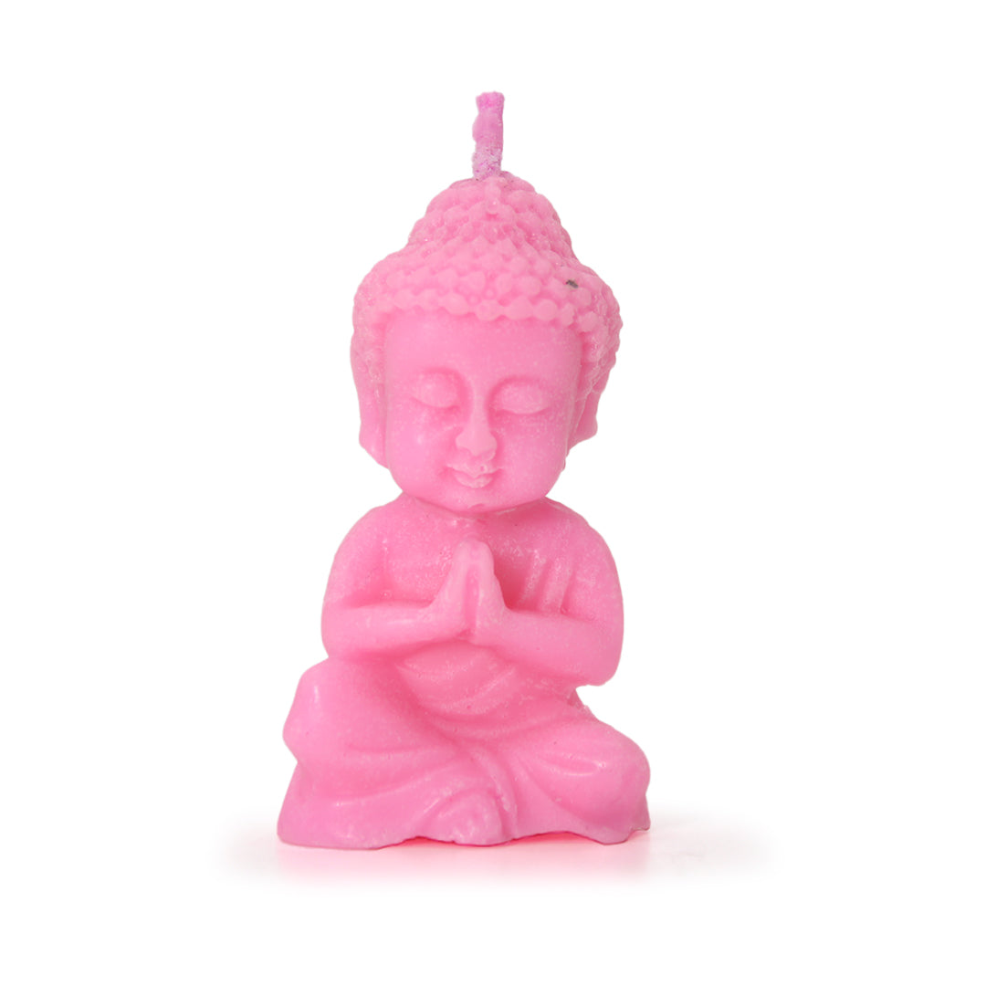 artkart Elegant Earthen Beauty Serene Buddha Candles - Front View of Pink Color artkart Elegant Earthen Beauty Serene Buddha Candles