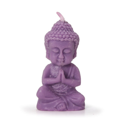 artkart Elegant Earthen Beauty Serene Buddha Candles - Front View of Purple Color artkart Elegant Earthen Beauty Serene Buddha Candles