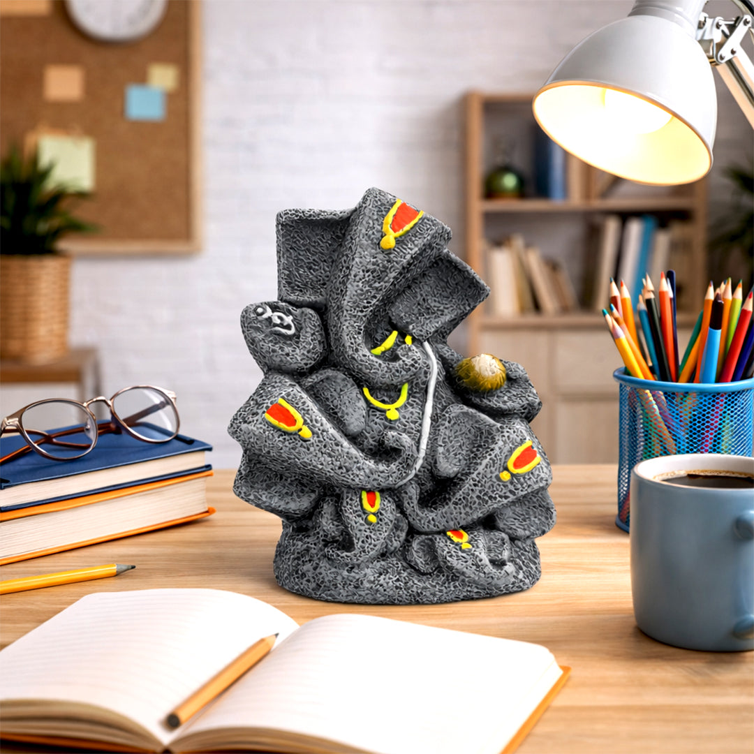 Handcrafted Panchmukhi Ganesh Idol I Decorative Vastu Showpiece | Spiritual Gift for Housewarming, Office & Festivals, Use