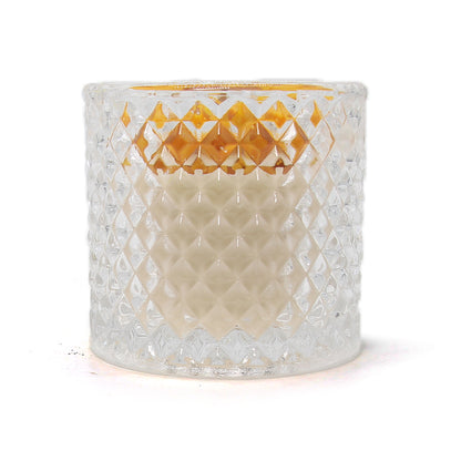 artkart Elegant Earthen Beauty Candles - Side View of artkart Elegant Earthen Beauty Candles with Flower in it