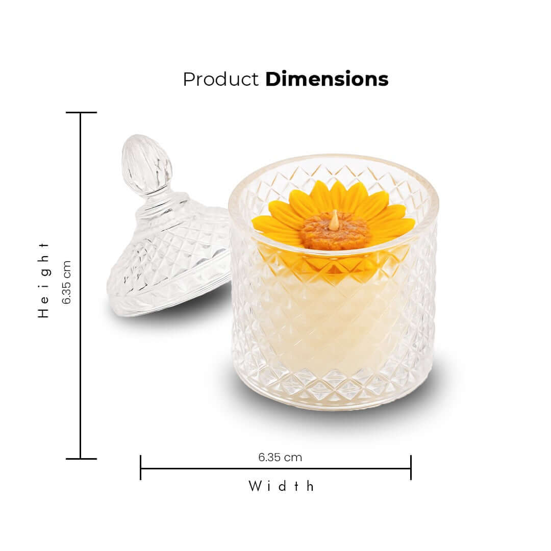 Sunny Sunflower scented candle - Product Dimension of the Scented Candle 