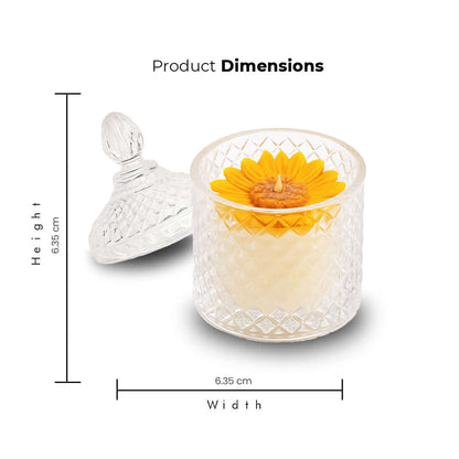 Sunny Sunflower scented candle - Product Dimension of the Scented Candle 