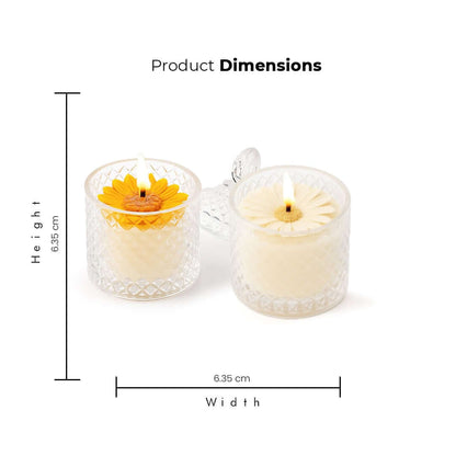 Glowing Petal scented candle combo - Product Dimensions of Glowing Petal scented candle combo