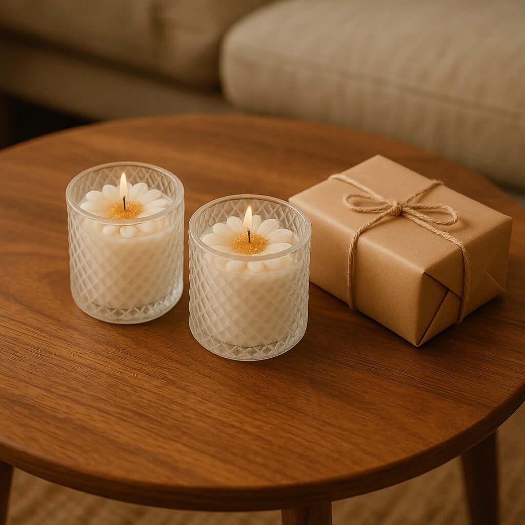 Glowing Petal scented candle combo - Lifestyle Image of Glowing Petal scented candle combo 