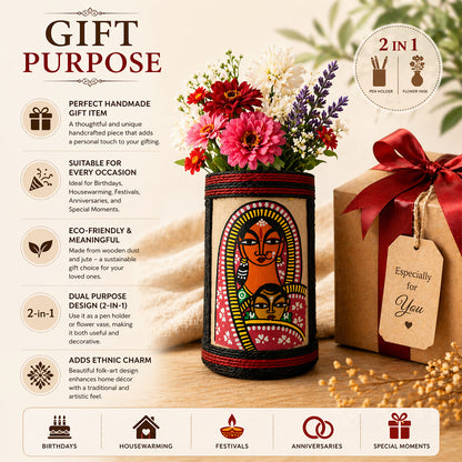 Traditional Mother and Child Decorative Flower Vase
