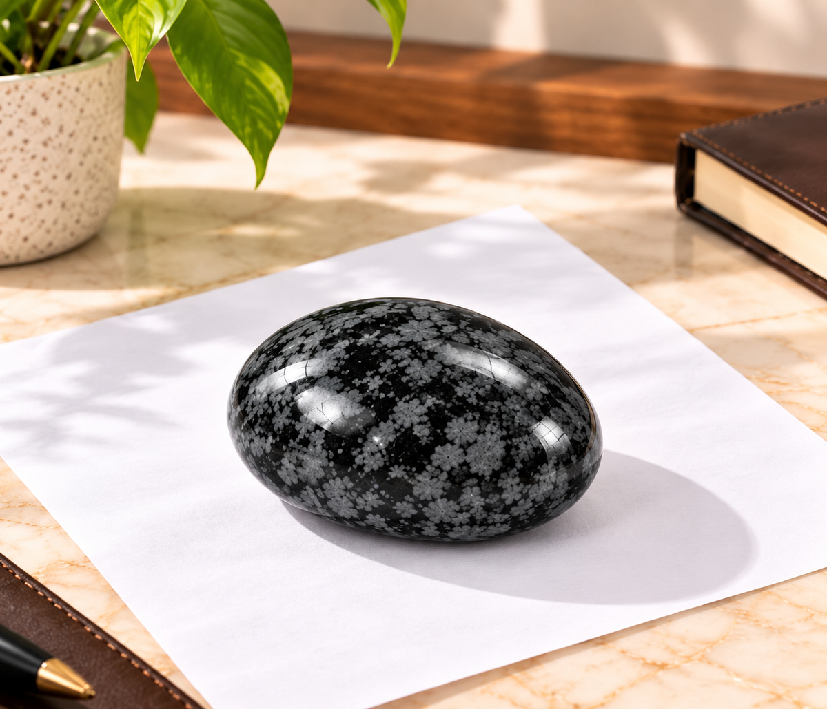 Decorative Ceramic Stone Pebbles – Set of 3 Textured Accent Stones